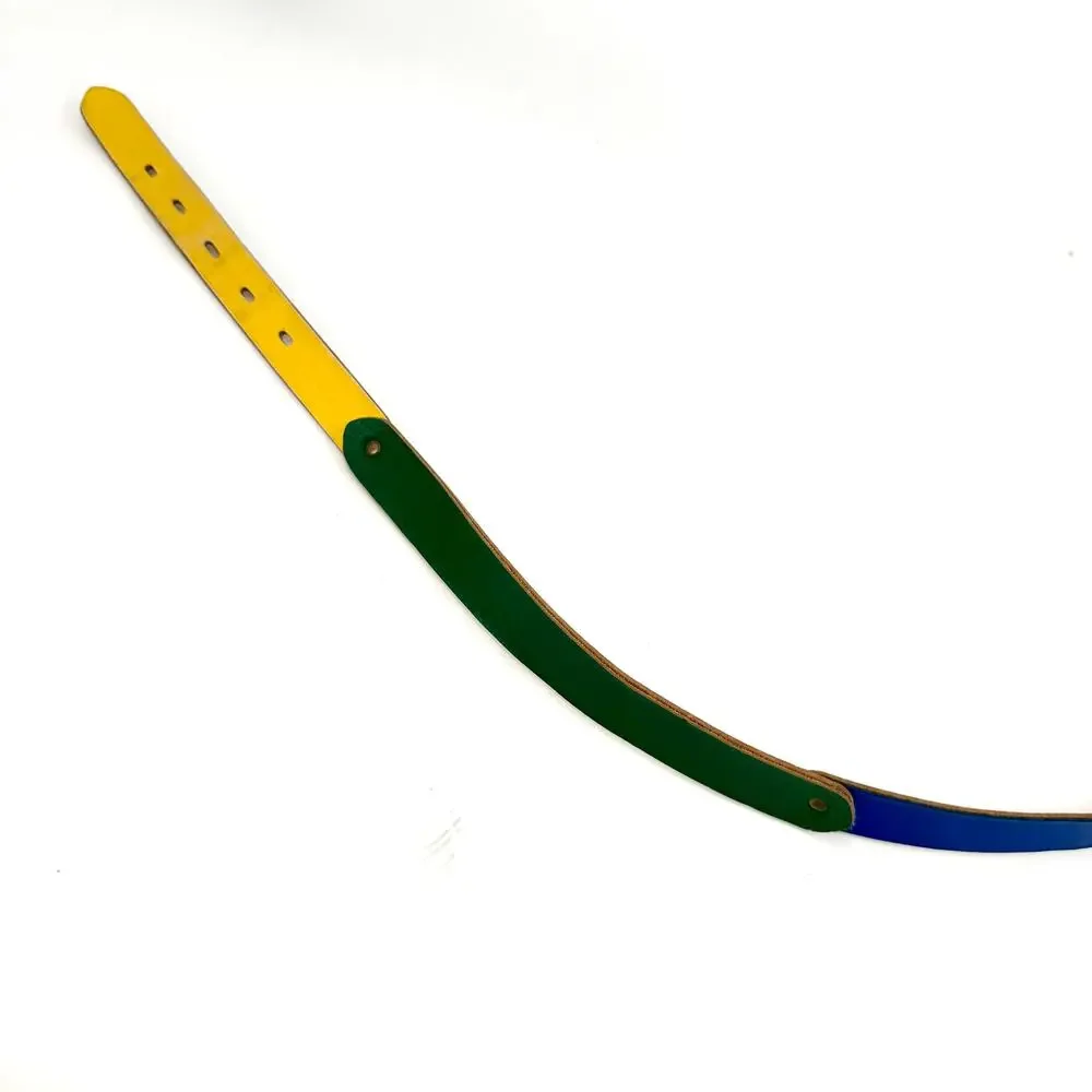 Vintage 90s Multicolor Primary Color-Block Skinny Belt